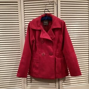 Dollhouse Pea Coat Jacket Double Breasted Pink Size Medium